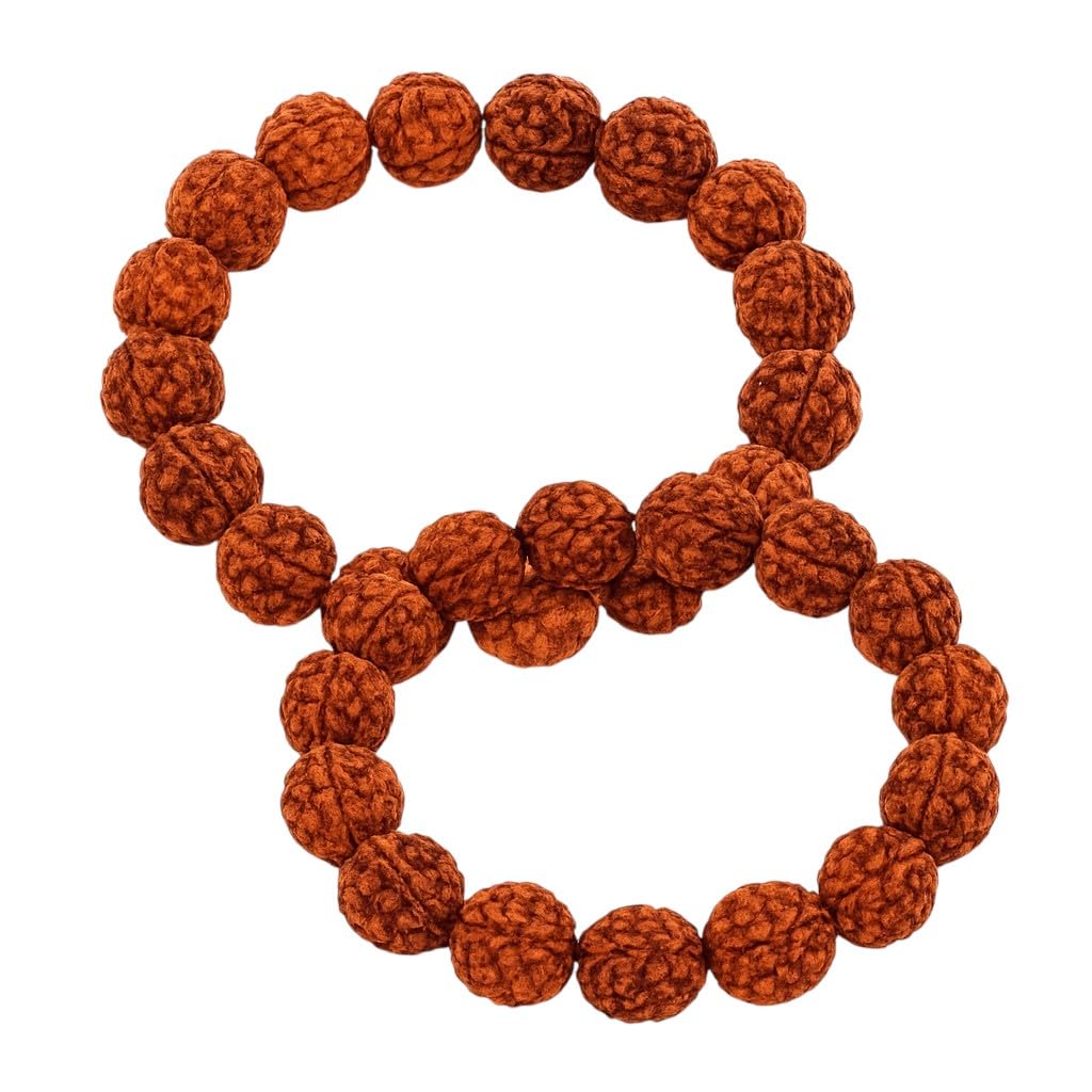 MAYAPURI Panch Mukhi Rudraksha Bracelet, 8MM Beads, Spiritual Healing, Unisex, Pack of 2