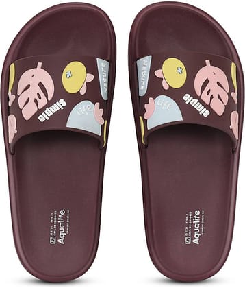 Aqualite Red Women's Slide Flip Flop