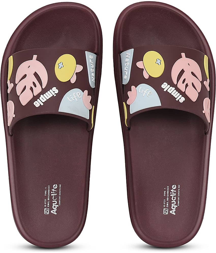 Aqualite Red Women's Slide Flip Flop