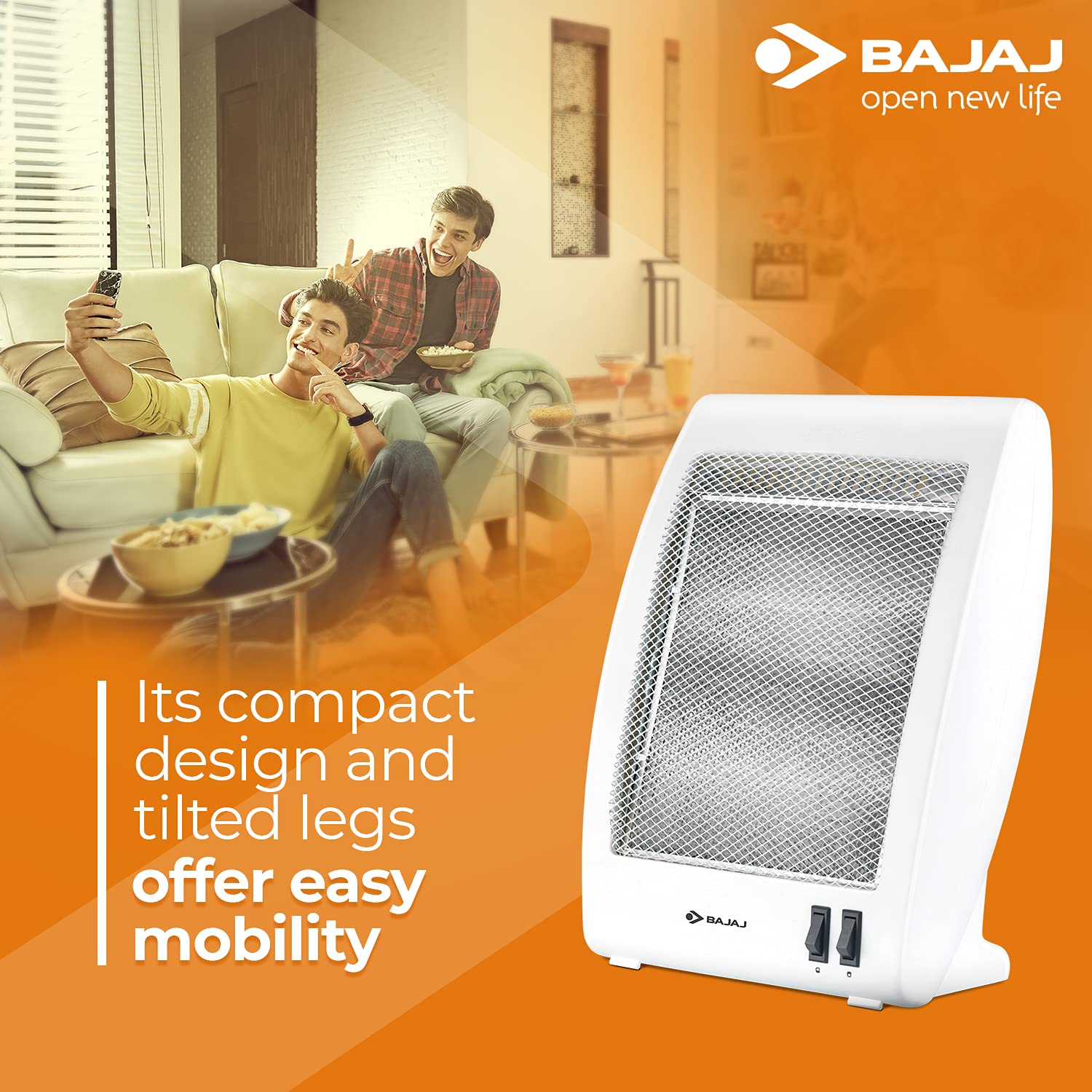 Bajaj RX2 Halogen Heater 2-Heat Setting 400W / 800W