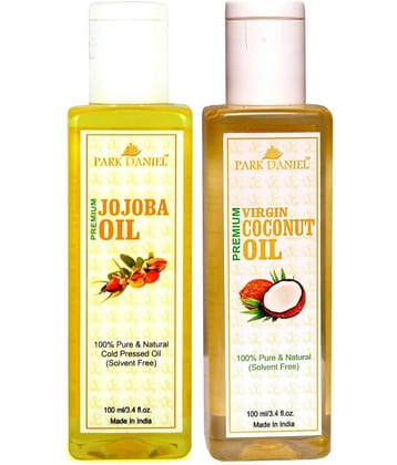 Park Daniel Premium Coconut & Jojoba Oil(200 ml) 100% Pure & Natural 100 ml Pack of 2