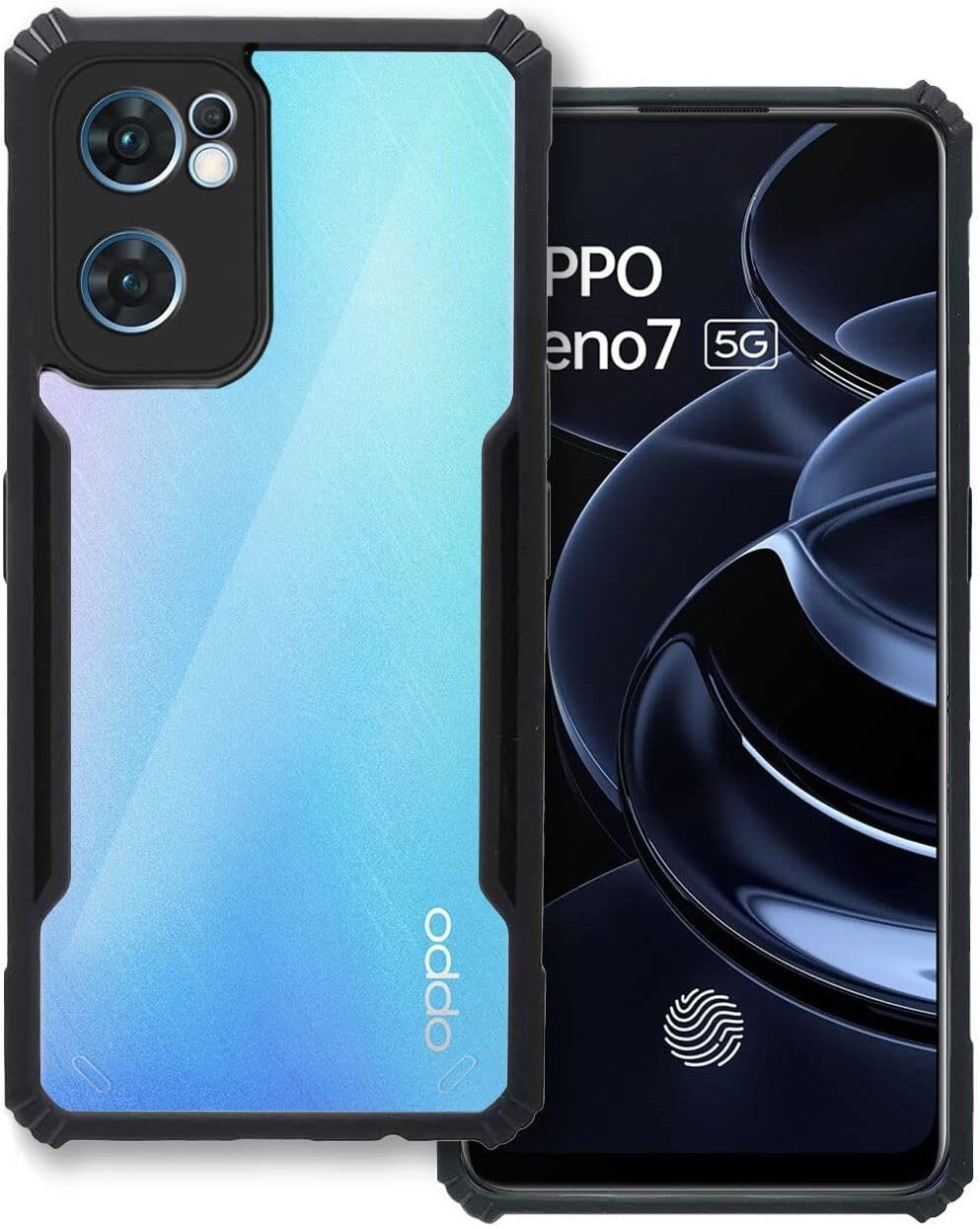 PLUGTECH Slim Shockproof Case | Matte Black Soft | Drop Protection | Precise Cutouts | Premium Mobile Cover for Oppo Reno 7 5G
