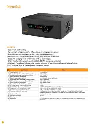 V-Guard Prime 850 Pure Sinewave Inverter | High Inrush Load Handling | Home Power Backup
