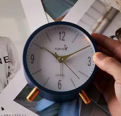 kaasni's Table Clock Alarm Super | Loud for Heavy Sleepers Retro | Twin Bell Metal Frame | Clock with Night Backlight Function Bedside | Luminous Alarm for Bedroom/Office (Metal Green 4 inches)
