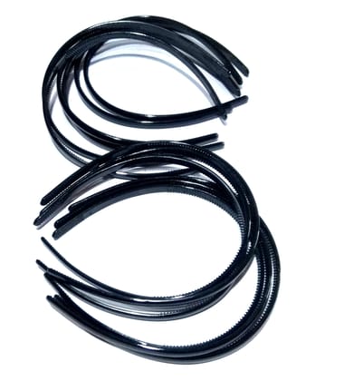 Nawani Women's Plastic Hoop Accessories Hair Band (Size- 16x14x1 cm, Black), 12 Pic