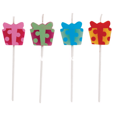 Wanna Party Presents Pick Cake Candle - 4PC