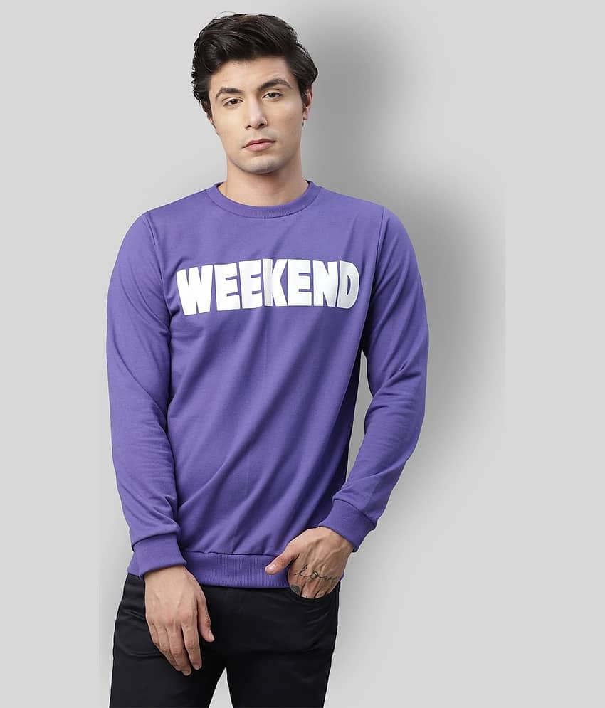 Rigo - Purple Terry Blend Regular Fit Men's Sweatshirt ( Pack of 1 )