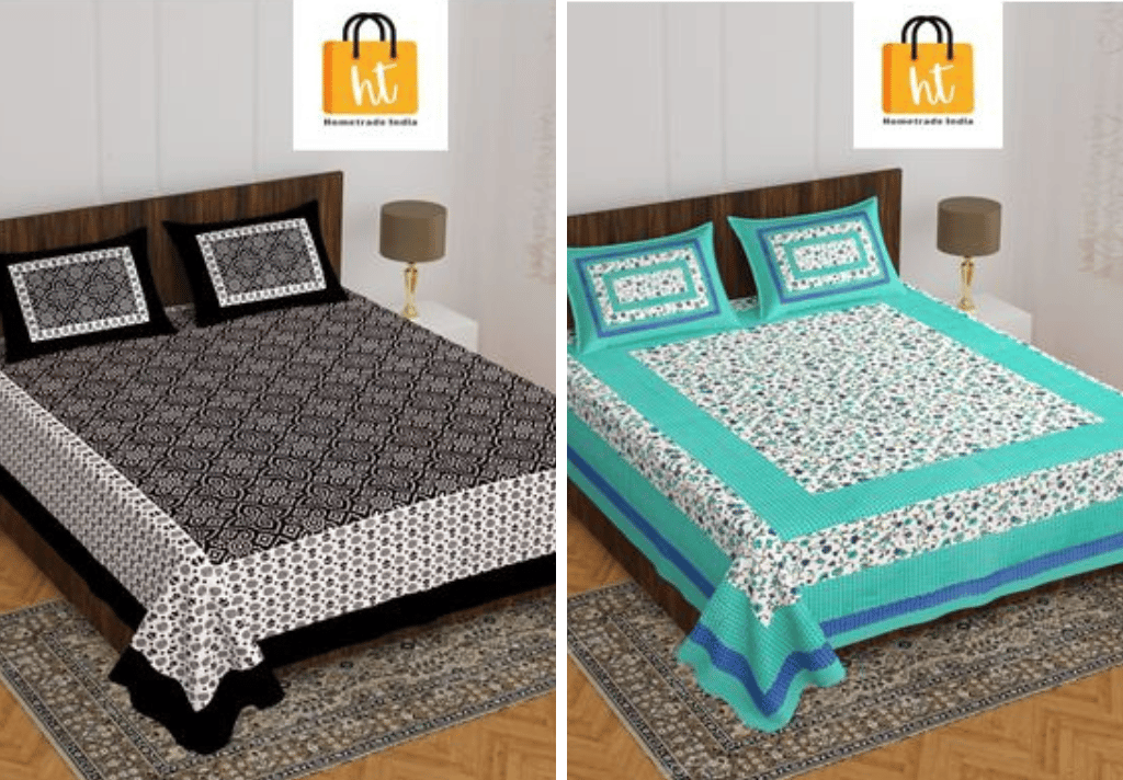 2201-Hometrade India- Standard Double Size (90*100 in )-Combo Double Bedsheet
