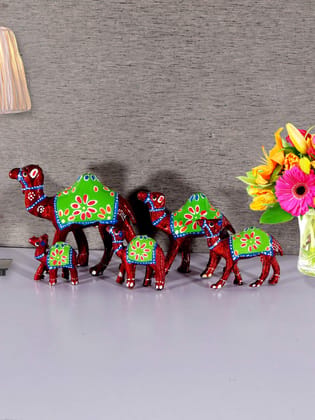 DreamKraft Paper Mache Camel Showpiece, Standard, Red, 5 Pieces DreamKraft Paper Mache Camel Showpiece, Standard, Red, 5 Pieces