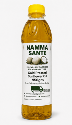 Cold Press Sunflower Oil, Cold Pressed Sunflower Oil, Wood Pressed Sunflower Oil, Virgin Sunflower Oil, Natural Sunflower Cooking Oil 950gm