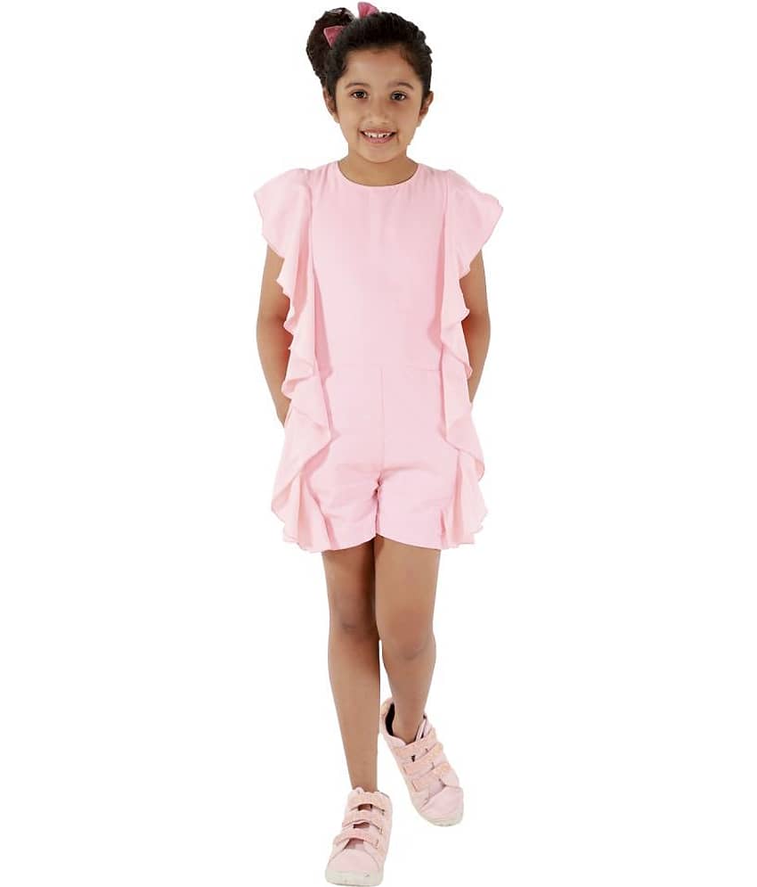 Kids Cave Crepe A-line For Girls ( Pack of 1 , Pink )