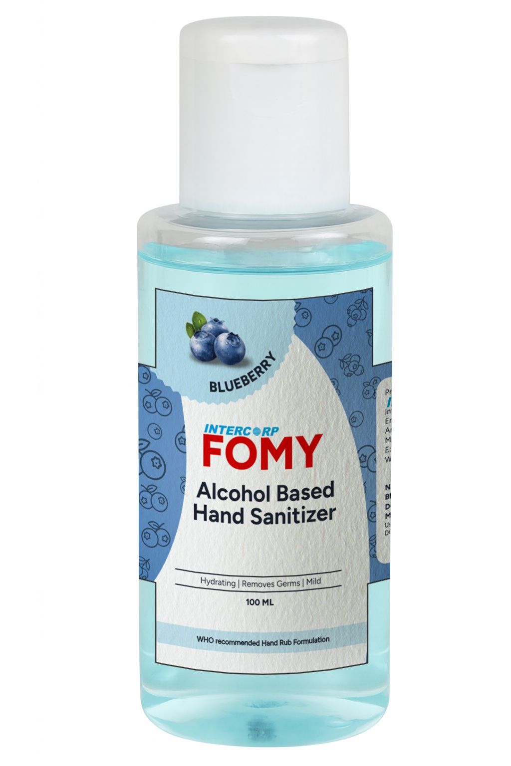 Intercorp Fomy 75% Isopropyl Alcohol-based Hand Rub Sanitizer and Disinfectant - 100ml (Blueberry)
