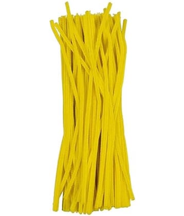 ECLET Pipe Cleaner 12”: YELLOW Color 100pcs for Hobby Crafts, Scrapbooking, DIY Accessory