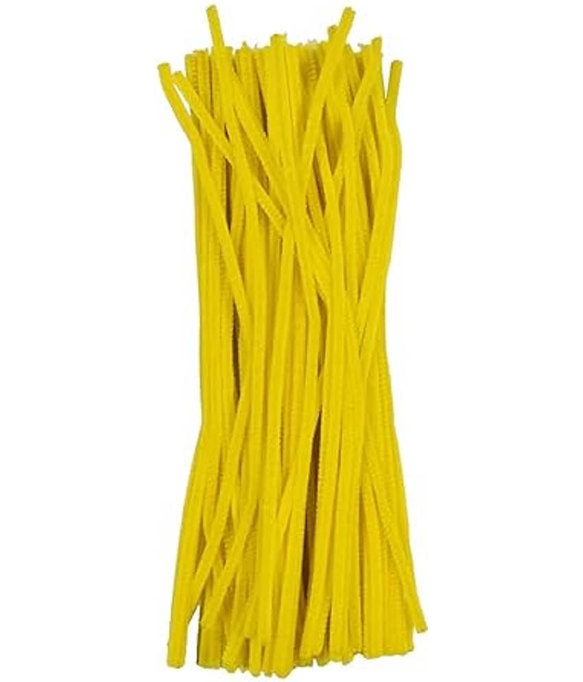 ECLET Pipe Cleaner 12”: YELLOW Color 100pcs for Hobby Crafts, Scrapbooking, DIY Accessory