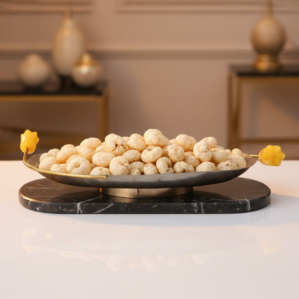 Aluminium Decorative Oval Shape Flower Tray, Diwali Gifting Item (ATMAS049 C)
