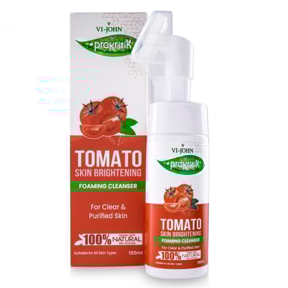 VI-JOHN PRAKRITIK Tomato Skin Brightening Foaming For Detans,100% Natural Bio Actives - 150ml Face Wash  (150 ml)