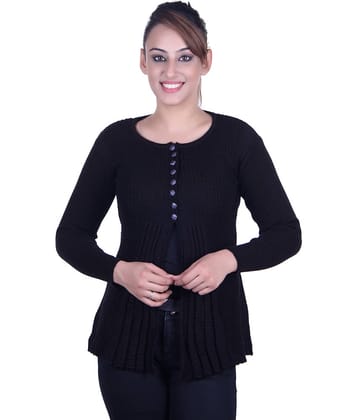 Ogarti Acrylic Black Buttoned Cardigans - Single