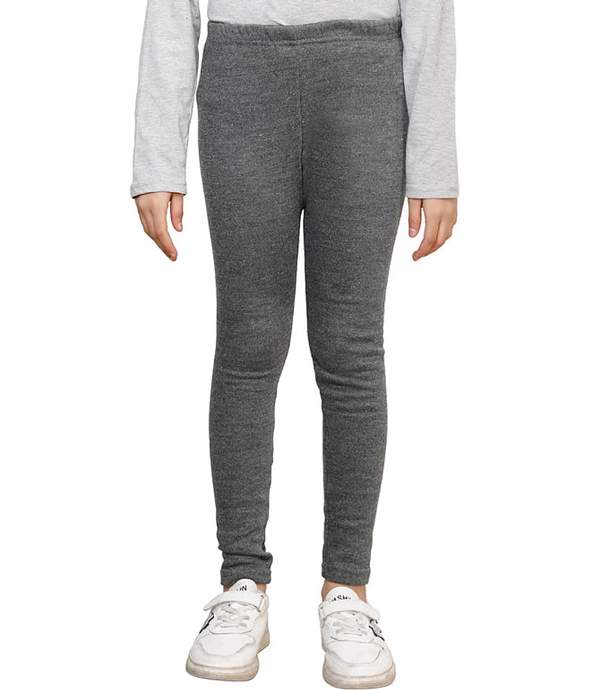 IndiWeaves Pack of 1 Girls Woollen Leggings ( Grey )