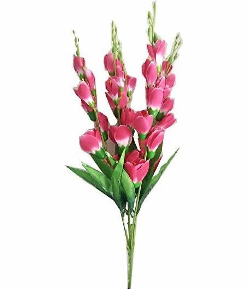 Green plant indoor Bougainvellia Pink Artificial Flowers Bunch - Pack of 1