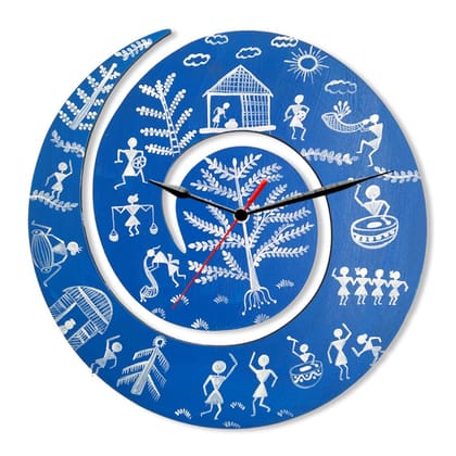 Warli Painting on Spiral Clock DIY Kit by Penkraft