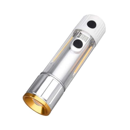 UnityMart Rechargeable LED Camping Flashlight with Hook | Strong Light, Portable, Emergency Outdoor Lamp | White-10W