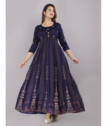 ANNEIV - Blue Rayon Women's Anarkali Kurti ( Pack of 1 )
