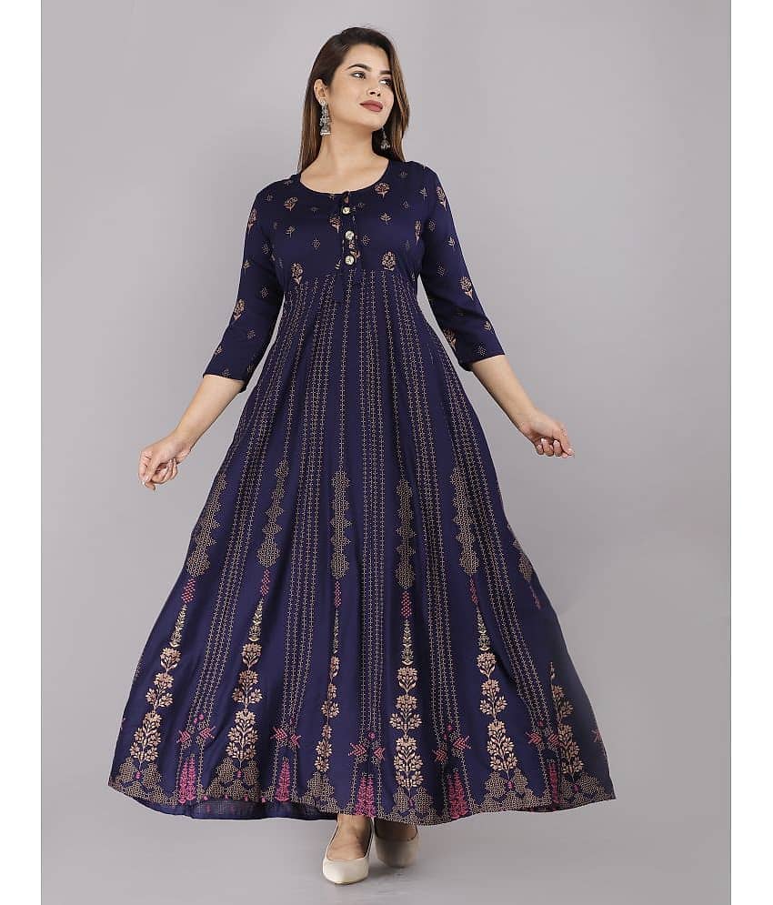 ANNEIV - Blue Rayon Women's Anarkali Kurti ( Pack of 1 )