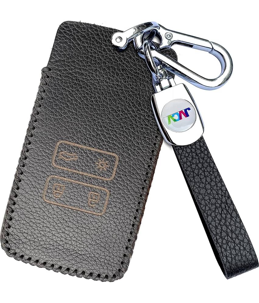 Soft Handmade Lychee Pattern Leather Key Cover Compatible with Renault Kiger Triber Smart Key