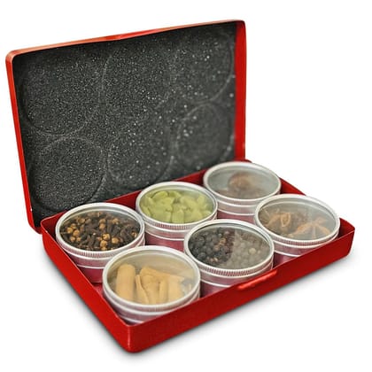 Kerala Spices Aluminium Masala Box For Kitchen Spice Box Container Multipurpose Masala Dabba (6 in 1) Kerala Spices Aluminium Masala Box For Kitchen Spice Box Container Multipurpose Masala Dabba (6 in 1)
