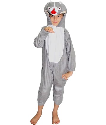 Kaku Fancy Dresses Squirrel Animal Costume -Grey, 3-4 Years, For Boys & Girls