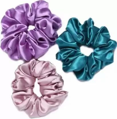Elecsera Silk Scrunchies Hair Tie Elastic Large Hair Bands Rubber Band (Multicolor)