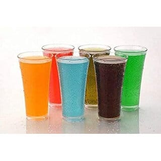 (Pack of 6) UDAVI Stylish Look Juicy Glass Transparent Glasses Set 300ml (6pcs) Glass Set Water/Juice Glass (300ml Plastic Clear)