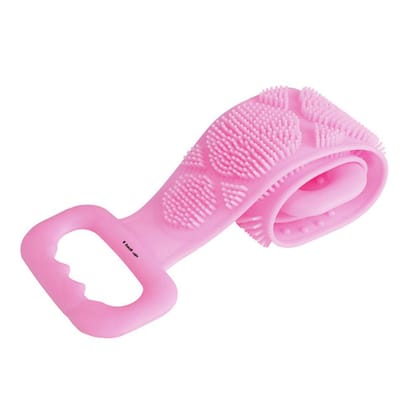 Silicone Back Scrubber and Body Exfoliator Brush | Soft & Gentle Back Washer with Handles | Long-Reach Bath & Shower Strap for Men & Women | Spa & Massaging Scrubber (Pink) Silicone Back Scrubber and Body Exfoliator Brush | Soft & Gentle Back Washer with Handles | Long-Reach Bath & Shower Strap for Men & Women | Spa & Massaging Scrubber (Pink)