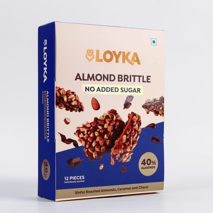 Loyka Almond Brittle Sugar Free (100g) | Roasted Almonds & Cocoa | Healthy Snacking