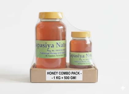 Kapasiya Honey Combo Pack 1.5 kg (1 kg + 500 g) | 100% Pure Honey | No Added Sugar or Preservatives | Boosts Immunity & Energy Kapasiya Honey Combo Pack 1.5 kg (1 kg + 500 g) | 100% Pure Honey | No Added Sugar or Preservatives | Boosts Immunity & Energy