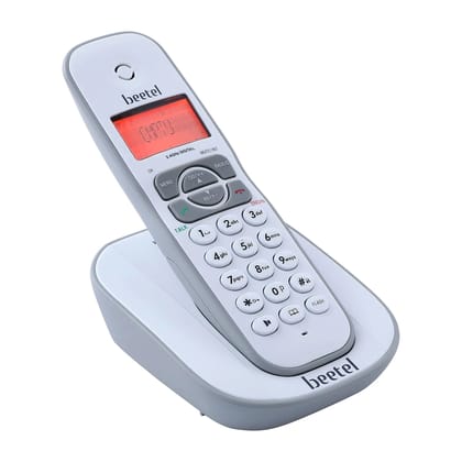 Beetel X73N 2.4Ghz Cordless Landline Phone with Caller ID Display, 2-Way Speaker Phone with Volume Controls, Auto Answer, Alarm Function, Stylish Design (Grey/White)(X73N)