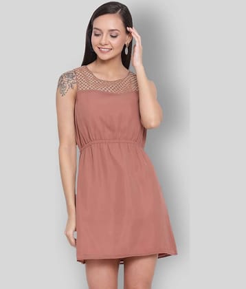 ALL WAYS YOU Women Polyester Embellished A-line Dress ( Nude )