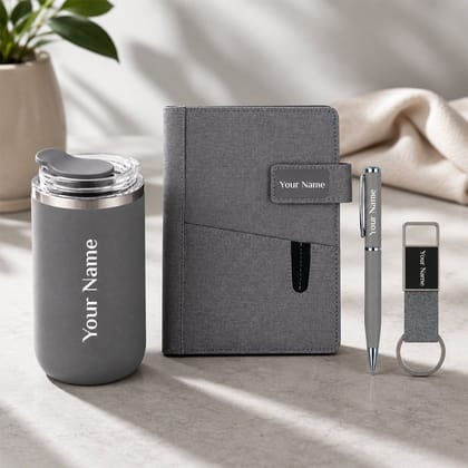 Diary, Tumbler & Keychain Gift Set for Him & Her