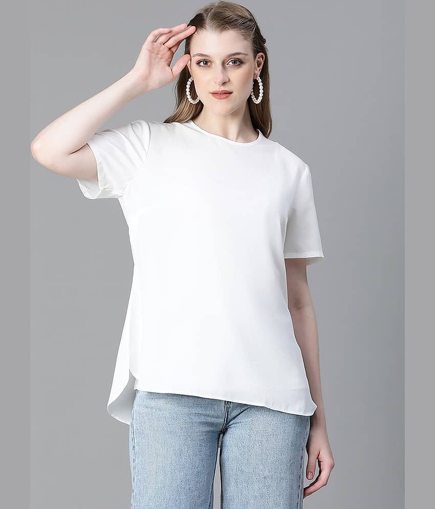 Oxolloxo Women's Polyester Regular Top ( White )