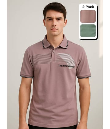 Dollar Men Cotton Regular Fit Printed Polo T Shirt ( Multicolor3 )