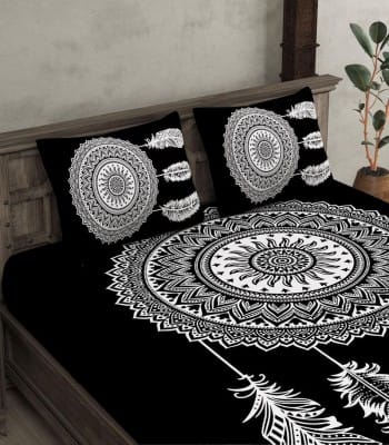 Ethnic Rangoli Print Cotton Bed Sheet Set