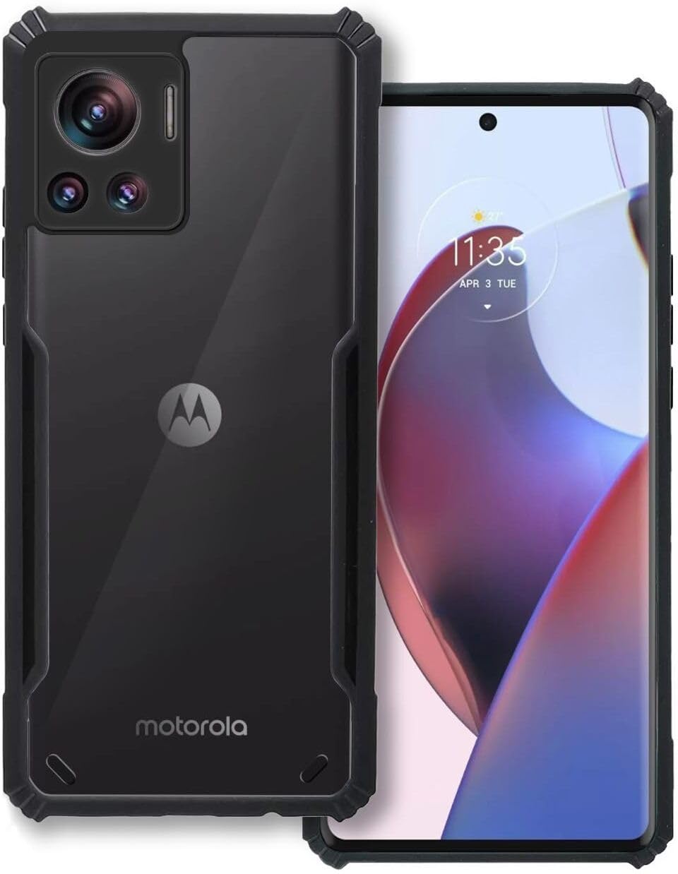 PLUGTECH Slim Shockproof Case | Matte Black Soft | Drop Protection | Precise Cutouts | Premium Mobile Cover for Moto Edge 30 Ultra