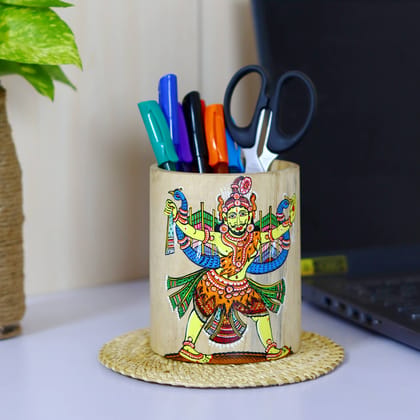 Wooden Pattachitra Pen / Pencil Stand Wooden Pattachitra Pen / Pencil Stand