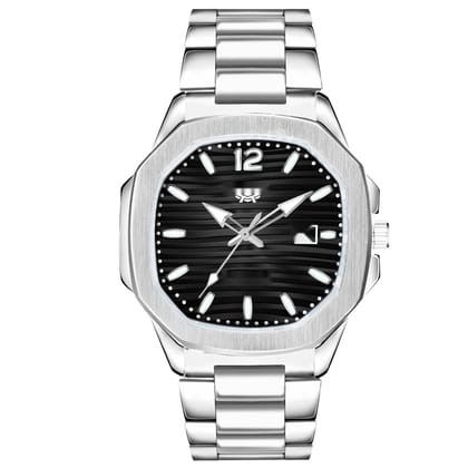 Stainless Steel Luxury Analog Watch – Black Dial Stainless Steel Luxury Analog Watch – Black Dial