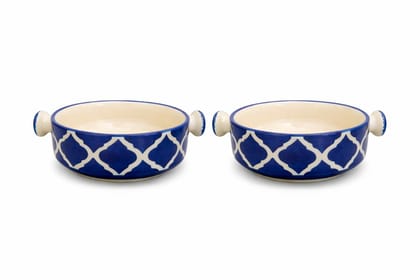 Indigo Mosaic Ceramic Soup Bowls | Set of 2