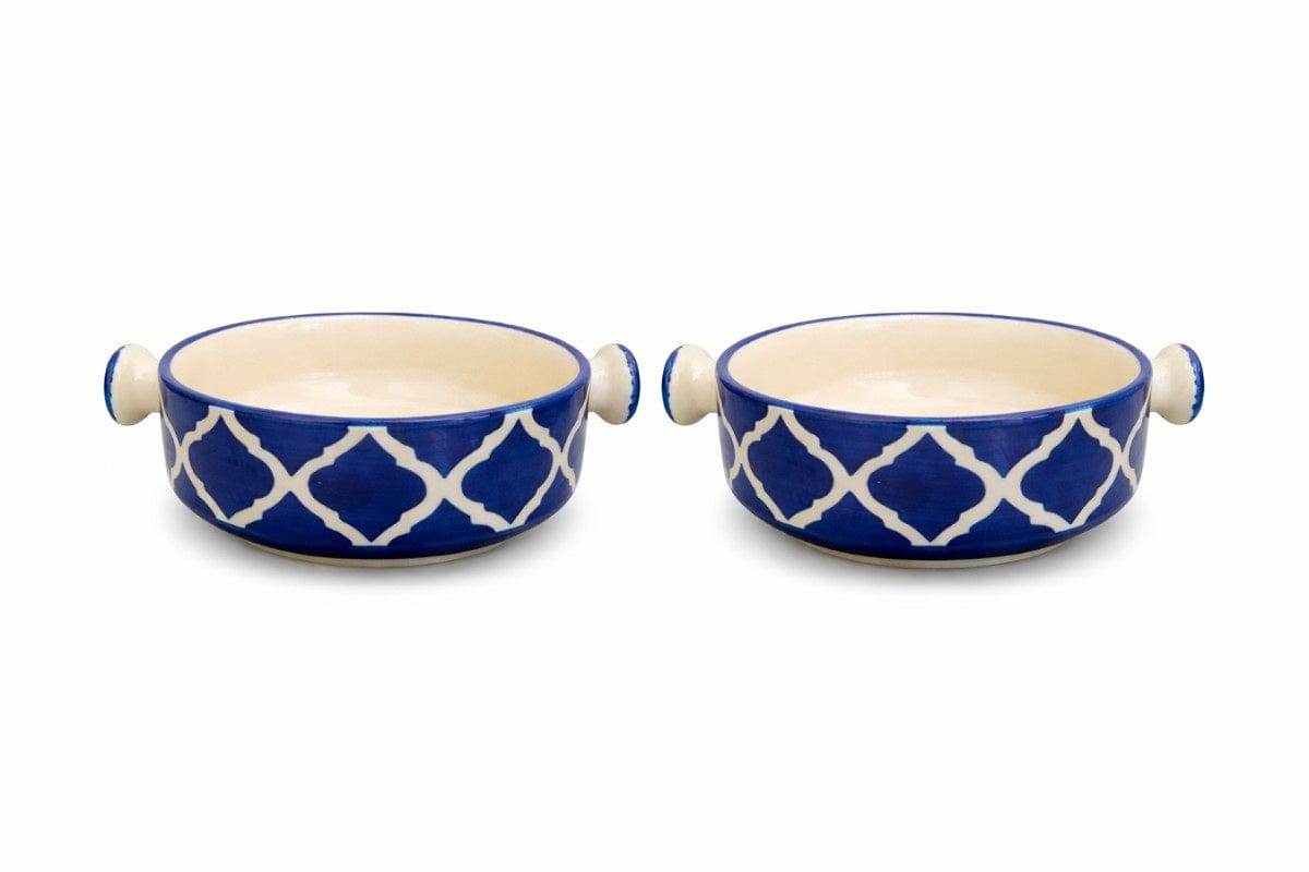 Indigo Mosaic Ceramic Soup Bowls | Set of 2