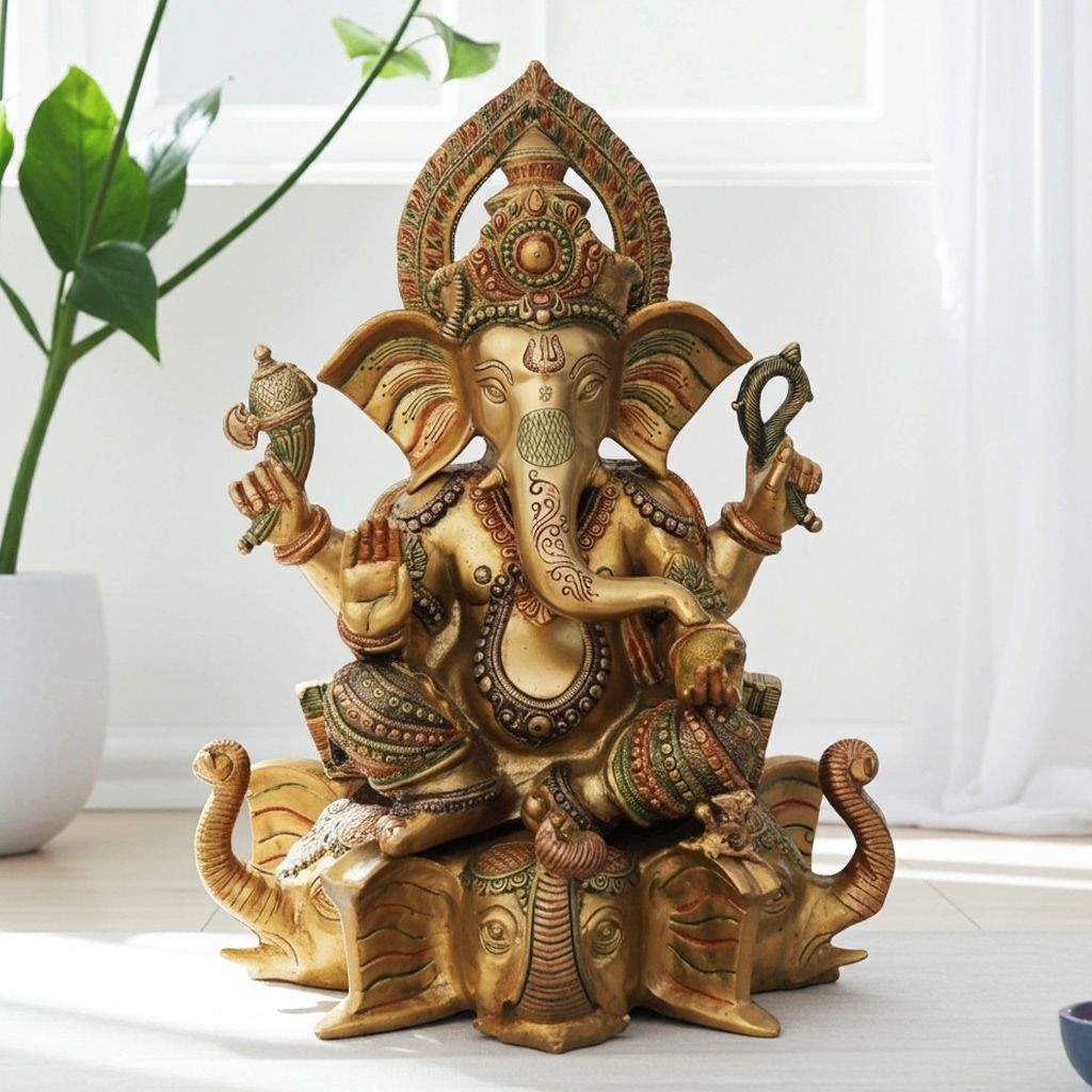Brass Showpiece Ganesh Ji God Idol Statue (BSMAS424)
