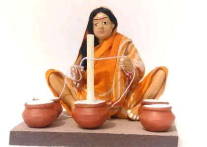 Golu Dolls Milk Making Handicraft Clay Handicraft