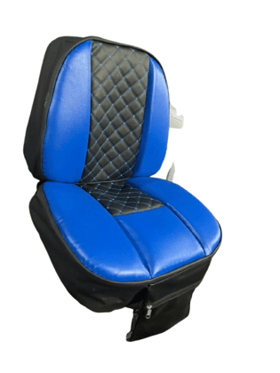Malhotra ModifierDeluxe Quilted Tractor Seat, Blue and Grey, Universal Fit, Heavy-Duty