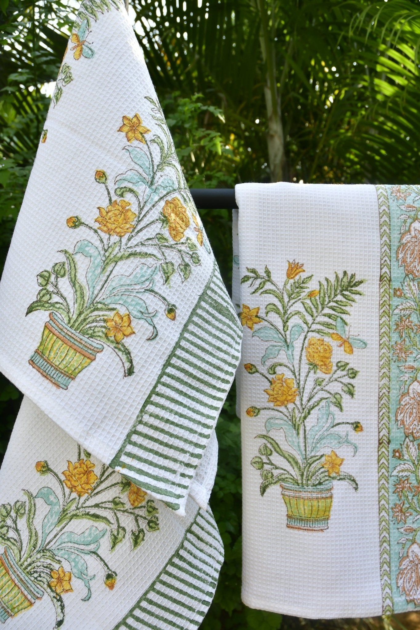 Bahaar HandBlock Cotton Bath and Hand Towel Set